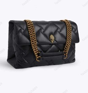 Kurt Geiger London Kensington XXL 38 cm Bolsos de cuero suave Cadenas negras de lujo Bolso de hombro Bolso cruzado grande y bolso NG6Y5 dfs3