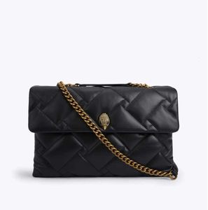 Kurt Geiger London Kensington XXL 38 cm Sacs à main en cuir souple Chaînes noires de luxe Sac à bandoulière Grand sac à main et sac à bandoulière 5006ess