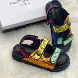 Kurt Geiger Sandals Dames Luxuremerk Zomer veelzijdige mode Slippers Dikke Soled Flat Bottomed Beach Slipper Shoes 240420