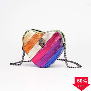 Kurt Geiger Dames Adelaar Hart Regenboog Tassen PU Lederen Kettingen Kleine Crossbody Handtas Luxe Ontwerpers UK Clutch Bag Dia