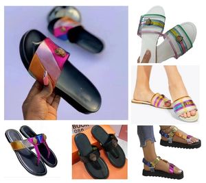 Kurt Geiger Women Flat Bottom Slippers Sandals Sandalias Rainbow Sandals de diseñadores Fashion Eagle Heagle Controlon Diamond Slipper Summer Flis Flip Luxury Flip 36-43
