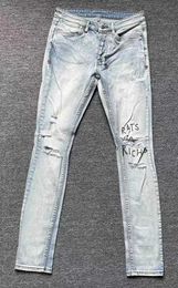 Kusbi Jeans Hommes Designers Pantalons Ksb Hommes Printemps/été Lavé Usé avec Trous Slim Fit Stretch 30-40fadw