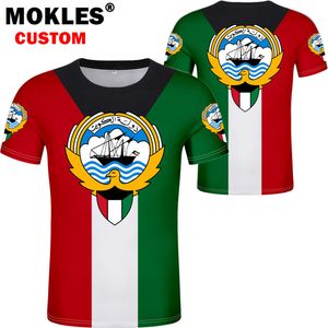 KUWAIT camiseta diy nombre personalizado gratis número kwt camiseta bandera de la nación kw estado kuwaití árabe universidad árabe imprimir p o ropa 220616