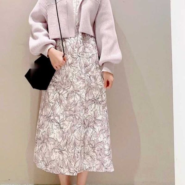 Kuzuwata printemps été femme vêtements japon Style tempérament bureau dame jupes imprimer taille haute mince fendu fourche sirène jupe 210708