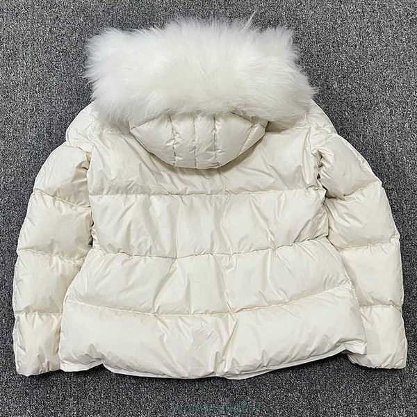 Kvc6 Parkas 2023 même style oie a-ligne vers le bas haut de gamme femmes court manteau à capuche col de cheveux de renard