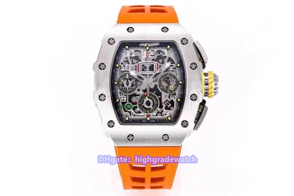 Montre KVF RM11-03 Montres-bracelets montres de créateurs Bouton de chronométrage à surface brossée en acier au titane marqué de la fonction Font F1 Racing Inspiration