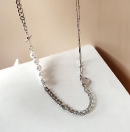 Collares de perlas empalmadas de KVK Women039s Collar de gargantilla Collarbone Chain Luminous Ins Web Celebrity Jewelry8353453