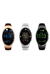 KW18 Smart Watch Volledig scherm Afgerond AndroidIOS Bluetooth Klok Inteligente Sim-kaart Hartslagmeter Horloge Klok Microfoon Anti verloren4152017