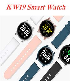 KW19 Smart Watch Imageproofrbouts Pression artérielle Moniteur de fréquence cardiaque Tracker Sport Intelligent pour Andriod iOS avec RE3784726