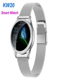 KW20 Femmes Smart Watch Heart Rate IP68 Pidomètre imperméable Bluetooth Smartwatch Femme Bracelet Fitness pour Huawei Android iOS2892668