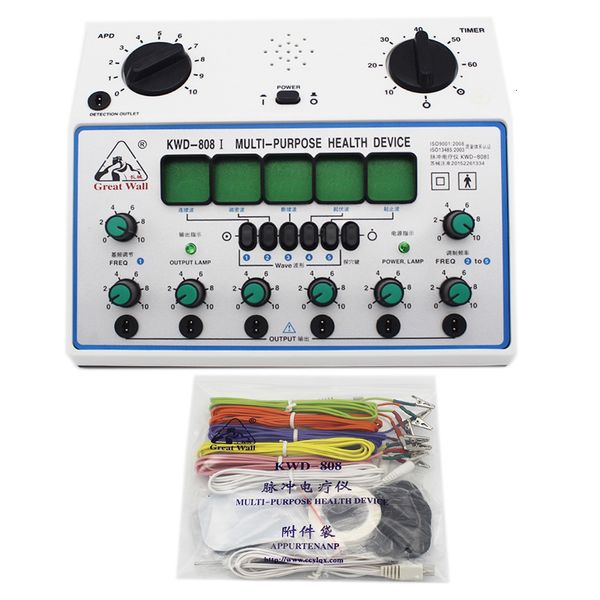 KWD808-I Stimulateur d'acupuncture électrique Machine Stimulateur musculaire nerveux électrique 6 canaux Sortie Patch Masseur Soins Y191203
