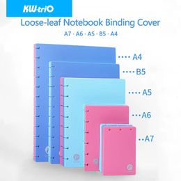 KWtriO A4A5B5 Looseleaf Notebook Cover Paddestoelgat Schijven Ringband Bindmiddel Shell 360 Graden Opvouwbaar Briefpapier Leveringen 240329