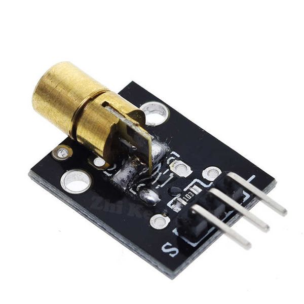 KY-008 3pin 650nm Transmisor láser rojo Módulo de cabeza de cobre de diodo de punto para arduino Kit de bricolaje