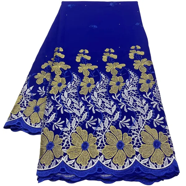 KY-5077 Tissu de dentelle à voile suisse exquise Femme d'anniversaire féminin Dernier 5 yards Broidered Cotton tissu femme vêtements nigériane en vente 2023 Design Nouveaux arrivants