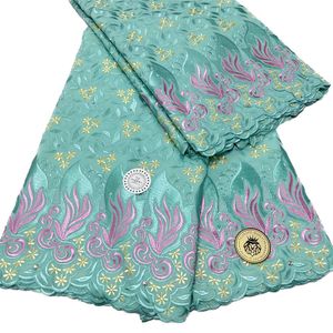 KY-5151 Zwitserse Voile Kant Stof met Strass Geborduurd Naaien Katoenen Doek Nigeriaans in de uitverkoop Nieuwste 5 Yards Formele Kleding voor Dames Gelegenheid Feest Herfst 2023