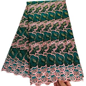 KY-5166 Katoenen doek met strass Nigeriaanse uitverkoop Zwitserse voile kantstof Nieuwste 5 yards 2023 Prachtige dames avondjurk Afrikaans ontwerp Zomer en herfst