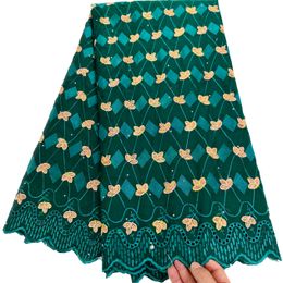 KY-5167 Strass coton tissu multicolore femmes robe de soirée nigérian en vente suisse Voile dentelle tissu dernière 5 mètres conception africaine été et automne