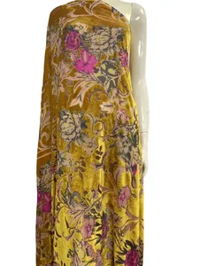 KY-7059 Tissu de velours de 5 mètres pour femmes, beaux voiles, écharpe, robes d'anniversaire exquises, couture africaine, Tulle, dentelle, été et automne