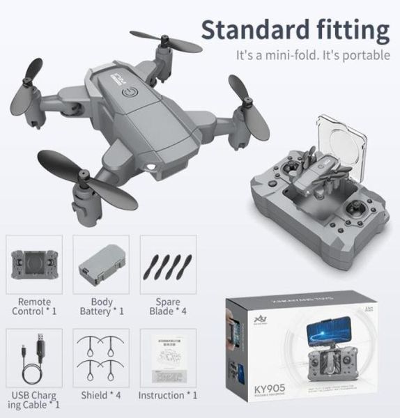 Ky905 mini drone avec caméra 4K caméra hd drones pliables quadcopter onekey retour fpv suivez moi rc hélicoptère quadrocoptère kid039s t2531582