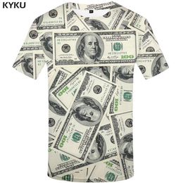 KYKU Dollar T-shirt hommes argent t-shirts gothique 3d T-shirt drôle t-shirts Hip Hop T-shirt Cool hommes vêtements 2018 nouvel été Top244n