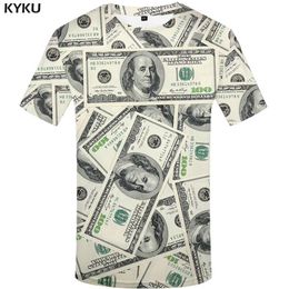 KYKU Dollar T-shirt Mannen Geld T-shirts Gothic 3d T-shirt Grappige T-shirts Hip Hop Tshirt Cool Heren Kleding 2018 Nieuwe Zomer Top252k