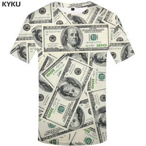 KYKU Dollar T-shirt Mannen Geld T-shirts Gothic 3d T-shirt Grappige T-shirts Hip Hop Tshirt Cool Heren Kleding 2018 Nieuwe Zomer Top244n