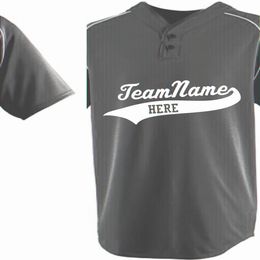 564564 78789 Custom lege honkbal jersey mannen vrouwen kinderen maat S-3XL witte knop omlaag trui