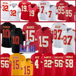 15 Patrick Mahomes Travis Kelce voetbalshirt Rashee Rice Chris Jones Marquise Brown Nick Bolton Jaylen Watson Isiah Pacheco Trent McDuffie