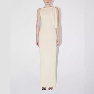 Kylie Styles vrouwen kleding ontwerper Khy -stijl platte schouder asymmetrische lintjurk slank fit sexy wikkel heup lange jurk
