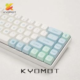 Kyomot Profil XDA Ice Crystal Mint Keycaps PBT PBT SUB ANGLAIS 135 Clées pour le clavier mécanique de disposition DIY Personnalisez la clé Cap 240523