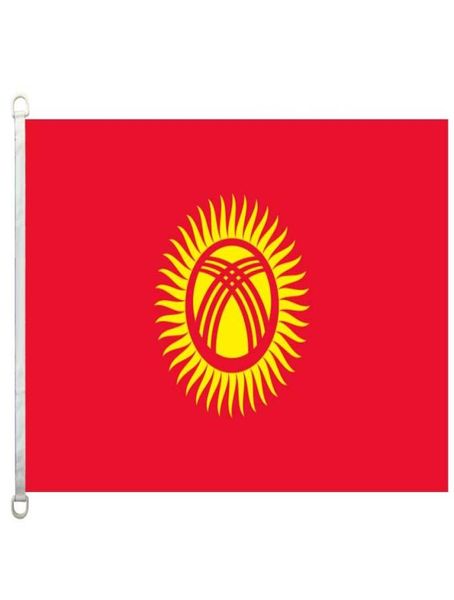 Bandera de Kirguistán, 3x5 pies, 90x150cm, 100 poliéster, 110gsm, tejido de punto por urdimbre, bandera para exteriores 6377841