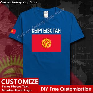 Kirghizstan Kirghiz Cotton Tshirts Custom Jersey Fans Nom Nom Nom Tshirt Fashion Hip Hop Loose Casual T-shirt KG KGZ Flag 220616