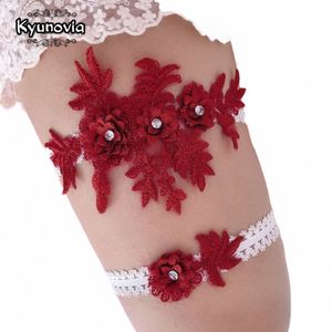 KYUNOVIA RHINESTE broderie FR pour les femmes / femmes / mariée ring en bague Bridal Garter Wedding Garters Garter Garter Set By61 B3W0 #