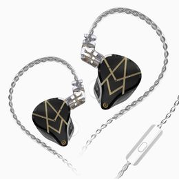 KZ ASX in-ear monitoren, 10 ba-eenheden per kant aangepaste hifi IEM bedrade oortelefoons met afneembare kabel 2-pin voor muzikant audiophile (met microfoon)