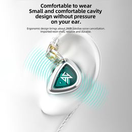KZ EDA BASS / Balanced / Hi-Res Écouteurs dans les écouteurs d'oreille 3 paires Hifi Headset Monitor Sport Noise Annuling KZ ZEX PRO EDC EDS