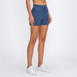 L-06 Mujeres Shorts de yoga atuendo deportivo Sportswear Lady Girls Casual Drawcord Drawcord Solid Nylon Nylon Outdoor Appare241F