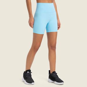 L-364 dames geribbelde shorts hoge taille korte yoga casual effen kleur joggingbroek met strakke korte broek