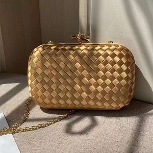 L 10A luxe clutch tas gouden handtassen ketting avondtassen mode feest draagtas leer breien met de hand verzilverd patchwork tas telefoon cosmetica portemonnee kan worden geladen