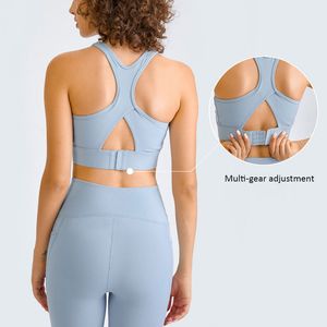 L-148 Sluiting Sportbeha met hoge ondersteuning Yoga tanktops Ademend gymondergoed met uitneembare cups Trainingsvest Sneldrogende fitnessbeha's