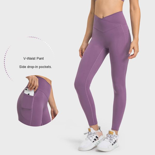 L-199 collants taille haute pantalon de Yoga élastique pantalon de Yoga sans ligne en T femmes Leggings sens nu pantalons de survêtement pantalons de Fitness