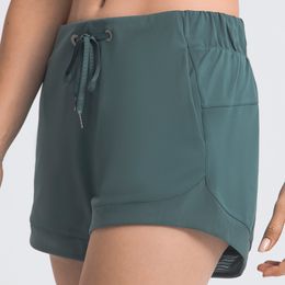 L_2022 pantalones cortos de yoga de color sólido