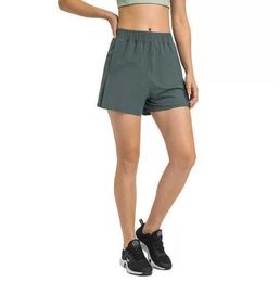 L-307 Elastische verstelbare losse yoga-outfits Shorts Hot Pants Buiten vrije tijd Fitness Running Short Women Underwear Gym Kleding