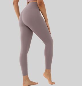 L-31 femmes Yoga Leggings taille haute couleur unie pleine longueur vêtements de sport femmes pantalons course Fitness Capris collants