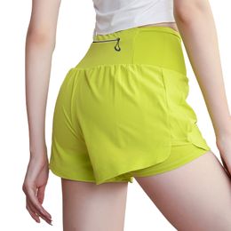 L -350 Outdoor Shorts voor dames, nep twee stukken met ritszakken Hoge taille lopende yoga -shorts, snel droge shorts - Amazon bestsellers