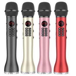 L-598 Micrófono inalámbrico de mano Karaoke Altavoz Bluetooth Pantalla LED Tarjeta TF Grabador de canto