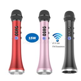 L-698 Professionnel 15W Portable USB sans fil Bluetooth Karaoké Microphone Haut-parleur Accueil KTV pour jouer de la musique et chanter Haut-parleur avec boîte de vente au détail Nouveau