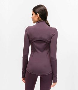 L-78 Automne hiver nouvelle veste à glissière vêtements de Yoga à séchage rapide à manches longues trou de pouce formation veste de course femmes mince Fitness manteau