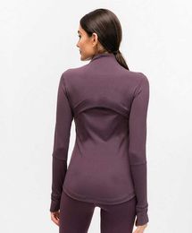 L-78 Automne hiver fermeture éclair définir veste tenue à séchage rapide vêtements de Yoga à manches longues trou de pouce entraînement veste de course femmes Piglulu Slim