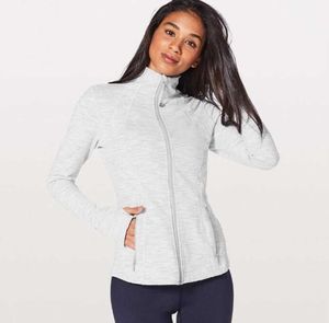 L-78 Chaqueta con cremallera superior Traje con capucha Ropa de yoga Sudaderas de manga larga Entrenamiento con orificio para el pulgar Correr Lu Mujeres Slim Fiess Lulu Abrigo Diseño transpirable396ess