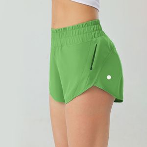 Short de yoga taille haute L-8240B, short respirant doublé en tissu Swift, short de course de 2,5 pouces